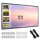 Lejiada Projectiescherm, 100 inch 16:9 HD 4K opvouwbaar anti-vouw draagbare films projectorscherm voor thuisbioscoop buiten indoor ondersteuning dubbelzijdige projectie