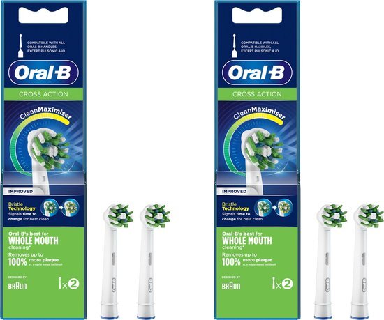 Oral-B ORAL-B - Opzetborstels - CROSS ACTION - Elektrische tandenborstel borsteltjes - 4 PACK