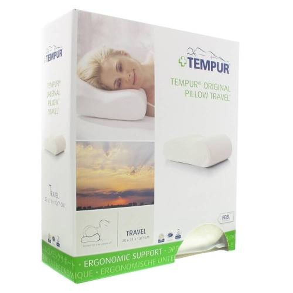 Tempur Travel Hoofdkussen - 25 x 31 x 10 cm - 1 stuk