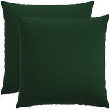 vidaXL Kussensloop - 2 st - HEERLEN - Donkergroen - 65 x 65 cm - Stof