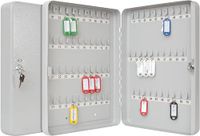 Wedo 10256537X sleutelkast (voor 70 sleutels, gepoedercoat plaatstaal 28 x 6 x 37 cm, veiligheidsslot inclusief 2 sleutels) lichtgrijs