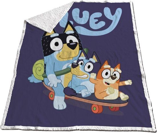 Bluey Skateboard Fleece Plaid 120 x 150 cm - Polyester