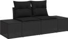 vidaXL Banc de jardin avec coussin Noir Polyrotin 184 x 62 x 69 cm