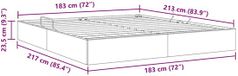 vidaXL Lit de rangement velours gris foncé 183 x 217 cm