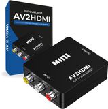 Innovaland - Tulp Naar HDMI Converter - Met Kabel - 1080 P Full HD - AV To HDMI - Wii HDMI Switch