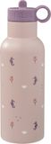 Fresk Thermosfles 500 ml - RVS Waterfles – Lekvrije Drinkfles voor Kinderen – Koude en Warme Dranken – BPA-vrij – Onbreekbaar – 2 Doppen – Thermosbeker – Drinkbeker Meisjes - Roze - Seahorse
