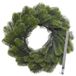 Couronne de Noël 50 cm - vert - avec pendentif argenté/crochet de suspension - décoration de Noël