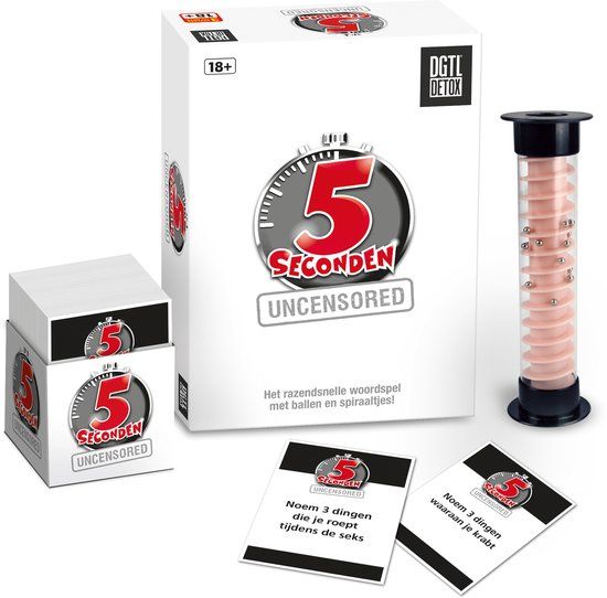 Megableu 5 Seconden Uncensored - Kaartspel - Party Game voor Volwassenen - 18+ Editie