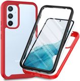 Selected by GSMpunt.nl Samsung Galaxy A34 Hoesje met Ingebouwde Screenprotector | Full Protect | Doorzichtig / Rood