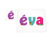Little helper deken met Coaster illustratieve stijl bont met de naam meisjesnaam Éva