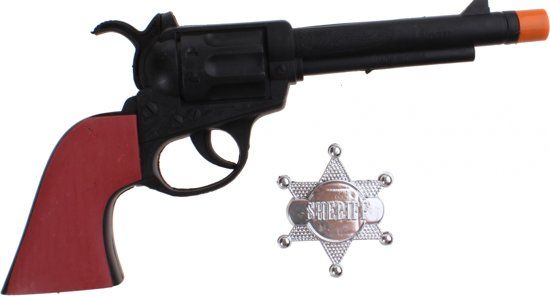 LG-IMPORTS Western Cowboy Pistool Met Badge 24 Cm