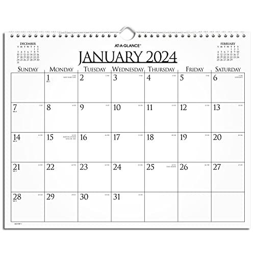 AT-A-GLANCE 2024 Monthly Wall Calendar, 15" x 12", Medium, Business (997-1-24)