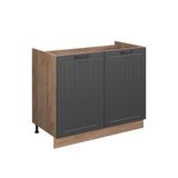 Vicco Wastafelkast Fame-Line, Donkergrijs/Goudkleurig Eiken, 100 cm zonder werkblad