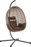 vidaXL Hangende ei-stoel polyrattan Koffiebruin