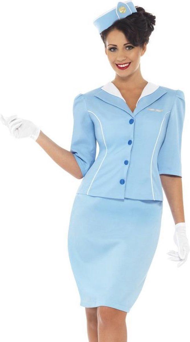 Vegaoo Stewardess outfit voor dames - Verkleedkleding - Large - Rood