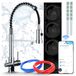 Robinet de cuisine Ari avec système de filtration d'eau, osmose inverse 800 GPD, Wi-Fi, sans réservoir, robinet à deux poignées, laiton, chrome, avec aérateur, pivotant à 360 degrés
