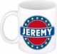 Bellatio Decorations - Jeremy voornaam - koffiemok - beker - wit/blauw - 300 ml