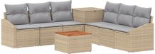 vidaXL Canapé 2 places Beige et Gris clair Polyrattan 37 cm