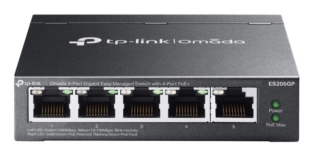 TP-Link Omada ES205GP switch - 5-poorts - Gigabit - Managed - PoE+ - 4x PoE - 65W