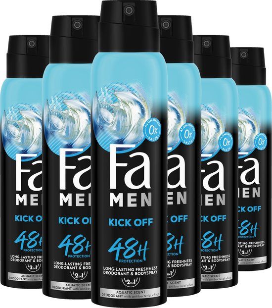 Fa Men Deodorant Spray Perfect Wave 6 x 150ml - Voordeelverpakking