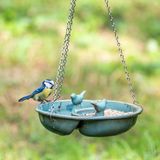 CJ Wildlife Vogeldrinkschaal met Voederschaal - Keramiek - Blauw / Groen