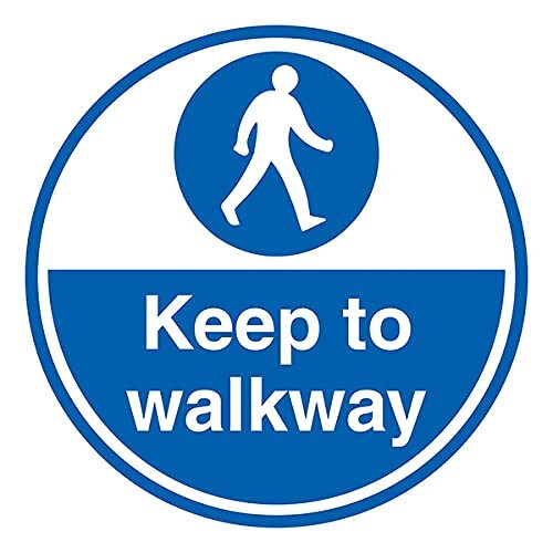 V Safety Keep To Walkway - 450x450mm - Zelfklevende vloersticker