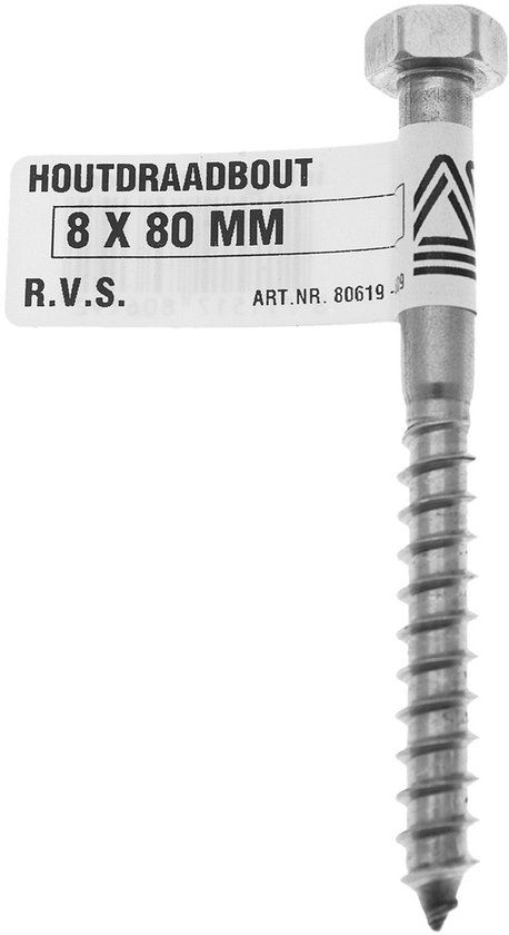Deltafix Houtdraadbout 8x100mm RVS
