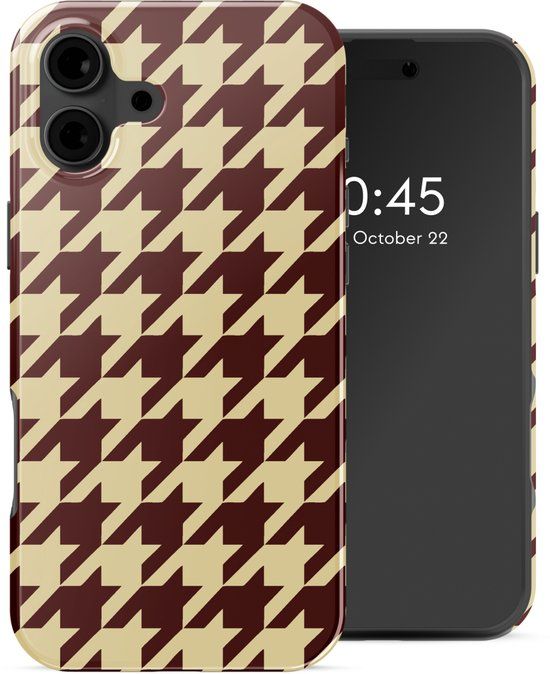 Selencia Hoesje - Geschikt voor Apple iPhone 16 - Backcover geschikt voor MagSafe - Pied-de-Poule