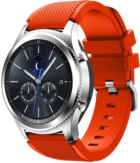 KELERINO. Bandje Voor De Samsung Gear S3 Siliconen polsband - Oranje Rood