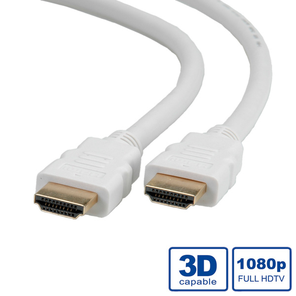 ROLINE HDMI High Speed kabel met Ethernet, whit 20,0m