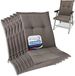 Beautissu HighLux NL Set van 6 Tuinkussen Lage Rug Kussen 105x50x7cm Outdoor Zitkussen voor Tuinstoel Taupe