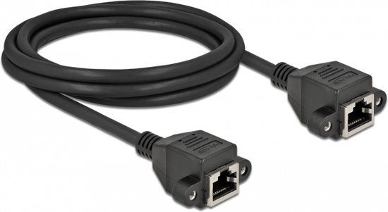 Delock CAT6a RJ45 Verlengkabel - 2 meter - Zwart
