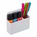 Relaxdays pennenbak set van 2, magnetisch, plastic pennenhouder, HxBxD: 11,5 x 12,5 x 4 cm, bakje voor magneetbord, wit