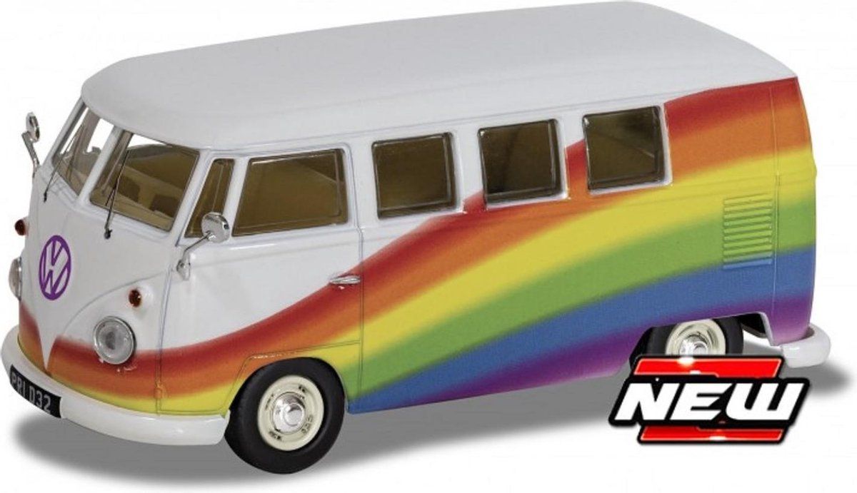 Corgi Volkswagen T1 Campervan \"Peace , Love and Rainbows\" 1-43