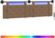 vidaXL Hangend hoofdbord met LED-verlichting, Cappuccino, Kunstleer