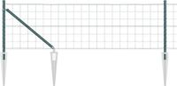 vidaXL Euro-hek met grondpennen 25 x 0,8 m PVC-Coated Staal Groen Mesh