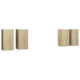 vidaXL TV-meubel & entertainment center, 4 stuks, 30,5x30x90 cm, bewerkt hout, sonoma eikenkleurig