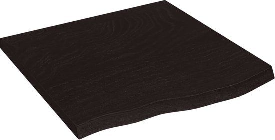 vidaXL - Wandschap - 60x60x(2-4)cm - behandeld - massief - eikenhout - donkerbruin