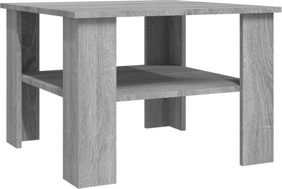 vidaXL Salontafel 60x60x42 cm bewerkt hout grijs sonoma eiken