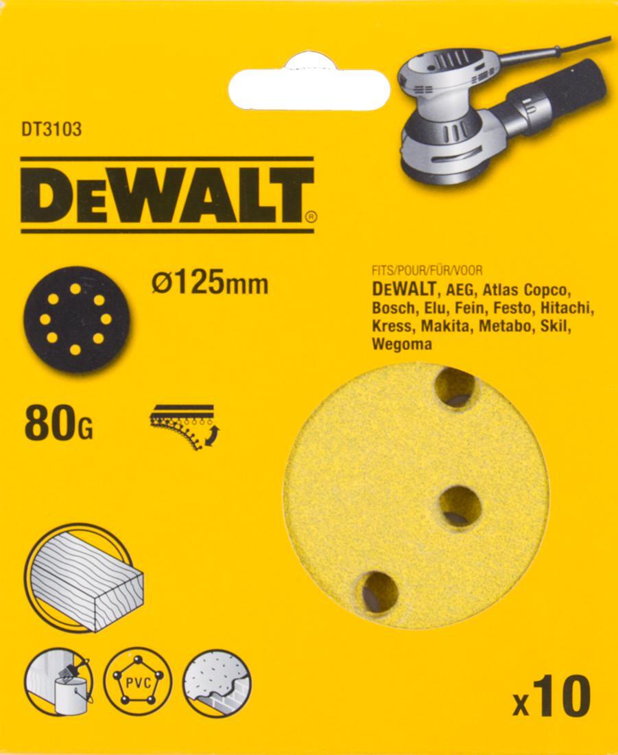 DeWALT DT3103 P80 Schuurschijf 125mm VE=10
