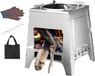 Merkloos / Sans marque Wan GmbH Buiten Houtkachel - Wandelkachel Outdoor - Kamperen Koken - Afneembare Brander - 30x23cm - Zilver