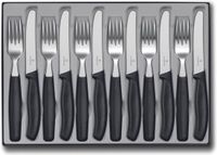 Victorinox Swiss Classic Tafelbestekset, 12-delig, Zwart