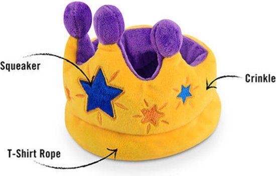 P.L.A.Y. Pet P.L.A.Y. Canine Crown Hondenspeelgoed Verjaardagskroon - Geel, M