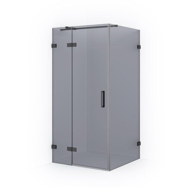 Maxaro Douchecabine Diamond 100x100cm 8mm Rookglas Zwart Chroom