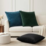 vidaXL Kussensloop 2 pcs HEERLEN Donkergroen 65 x 65 cm Fluweel