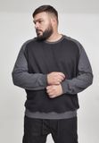 Urban Classics 2-tone Raglan Sweater/trui L Zwart/Grijs