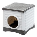 Ferplast PETVILLA 50 Hondenhok voor honden en katten, voor buiten, konijnenhok, robuuste kunststof, 38,5 x 43 x 38,5 cm
