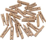 Merkloos Rayher Hobby Mini Was knijpers - 4.5 cm - 48 stuks - Hout - Bruin