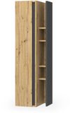 Vicco Edelin Badkamerkast – 35 x 120 cm met 4 opbergvakken Antraciet/Artisan