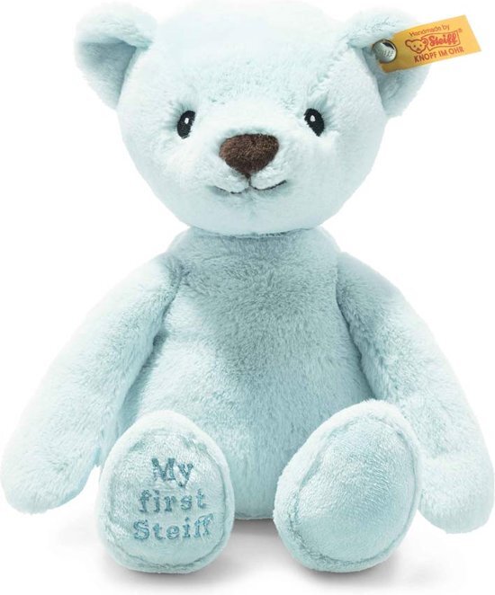 Steiff 242144 Soft Cuddly Friends My first teddybeer - 26 cm - knuffeldier voor baby's - lichtblauw (242144), blauw 143 g